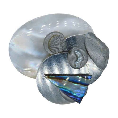 Vintage brosche perlmutt - brosche,