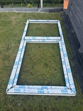 VEKA Fensterrahmen aus Kunststoff-105 × 221 cm – inkl. Schienen-ohne Verglasung