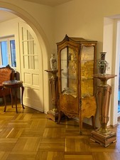 Barock Vitrine Louis XV Rokoko Biedermeier Vitrinen Schrank Stilmöbel