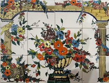 Fliesenbild Keramikfliesen Orient Handbemalt Wandfliesen Mediterran Mosaik 12-96