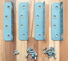 4x  Möbelverbinder Bettverbinder Winkel Stahl Grau Gebraucht!SEHR GUT!