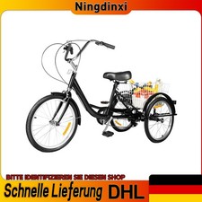 20 Zoll Erwachsene Dreirad Trike 8 Gänge 3 Räd Fahrrad Tricycle Bike mit Korb