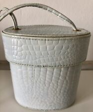 stylische Vintage PICARD Designer Tasche 1980er Jahre * hellblaue Kroko Prägung