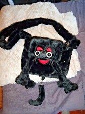 Katze Mops Handtasche schwarz Fell fake zauberhaft Unikat Einzelstück besonders