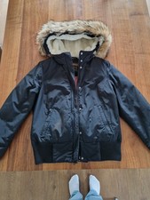 WOOLRICH Bomberjacke, Echtfell Kapuze abnehmbar, Gr. M. dunkelblau