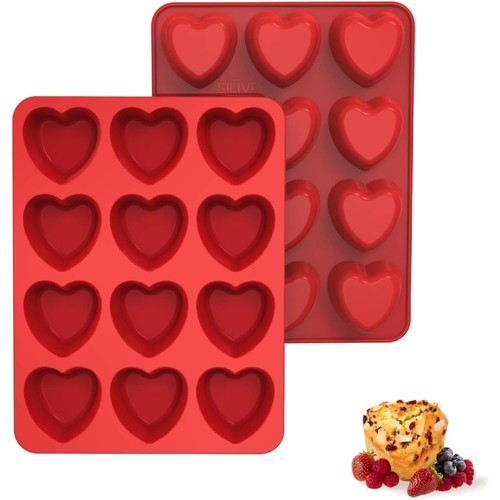 2er set herz muffinform - set,