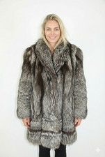 Silver Fox Fur Coat Pelliccia