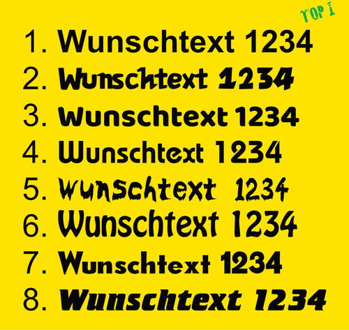 30cm wunschtext aufkleber - 30cm,