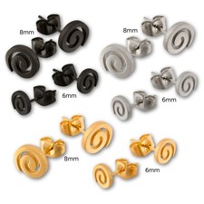 Edelstahl Ohrstecker Spirale