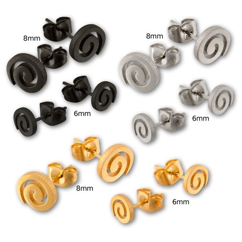 Edelstahl ohrstecker spirale - edelstahl,