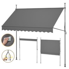 3,5m Balkonmarkise Klemmmarkise Markise Sonnenschutz Höhenverstellbar Anthrazit