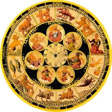 Astronomische Uhr Venus Mars Merkur Sternzeichen Widder Waage Stier Wanduhr 08