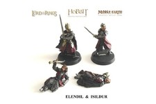 ELENDIL + ISILDUR - 4 x Zinn - GW - HdR - bemalt - ohne OVP