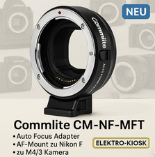 Commlite CM-NF-MFT  Lens  Adapter AF Mount zu Nikon F zu M4/3 Kamera  ✅ NEU