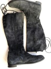 ATTILIO GIUSTI LEOMBRUNI edle Schaftstiefel Wildleder Schwarz ungefüttert Gr. 38