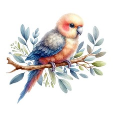 8x Sticker Papagei Baby Ast