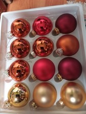 Christbaum Kugeln Glas braun/gold /rot 