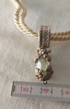 Antiker Anhänger  Australischer Prehnit Edelstein Halskette /Collier Echt Silber