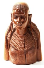 Afrikanische handgeschnitzte weibliche Büste, ca. 19,5 cm groß, 821 gr.