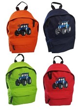 Junior Rucksack Traktor Stickerei Blauer Trecker Schulkinder Rucksäcke
