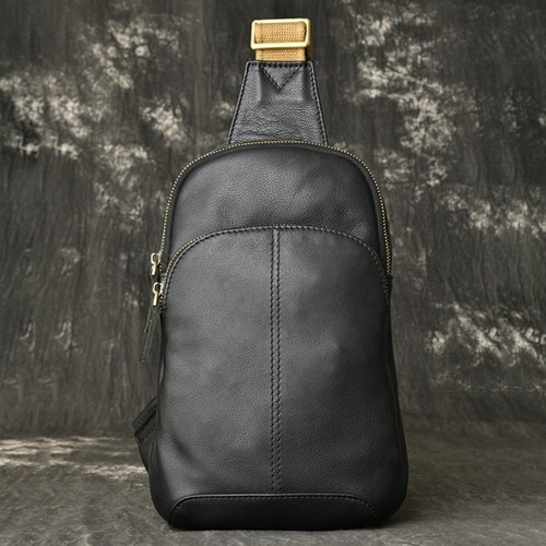 Herren leder sling bag - herren,