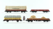 Märklin H0 Konvolut Niederbordwagen mit Plane /Märklin), Rungenwagen mit Stroh u