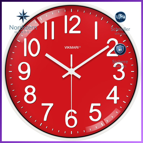 Wanduhr 30cm lautlos leicht - 30cm,