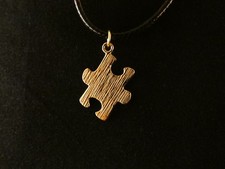 Puzzleteil Anhänger mit Kette 24 Karat Vergoldet Puzzle Charm Spiel Chain Gold