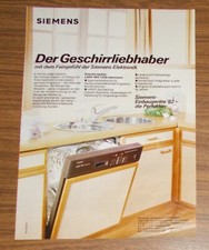 Seltene Werbung vintage SIEMENS LADY WG 7350 electronic Geschirrspüler #1 1982