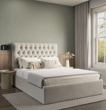 OTTOMANE AUFBEWAHRUNG GAS LIFT UP EINZEL KLEINES DOPPELBETT 4 FUSS 6 KING SIZE SAMT BETTRAHMEN