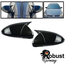 2x Für VW Golf Mk7 Spiegelkappen Spiegelabdeckung Schwarz Glänzend (12-19)