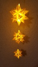Bascetta Origami Stern Sternenkette Transparentpapier 110g/m²  beleuchtet LED