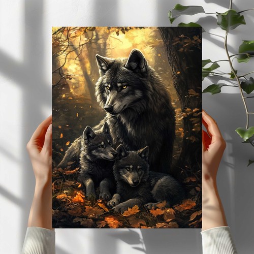 Wolf familie premium poster - wolf,