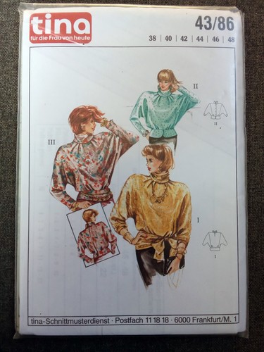 Tina schnittmuster bluse - schnittmuster, 43/86