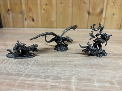 Drachen figuren metall zinn - 3x,