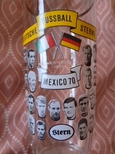 Glas. WM 1970.  Fan Artikel. Bundesliga. Druck Autogramme. Bayern. Gladbach.DFB 