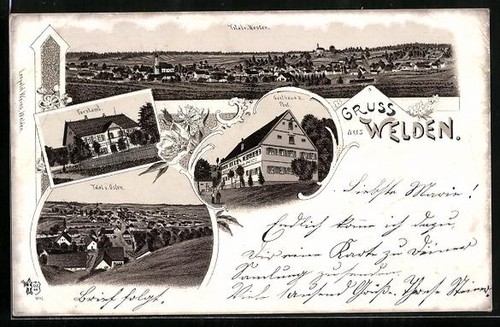Lithographie welden gasthaus - lithographie,