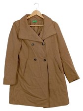 United Colors of Benetton Damen Mantel Gr. 38 M Beige Klassisch Wolle