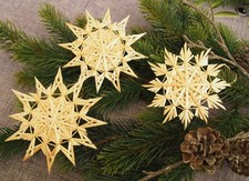 3 Strohsterne natur Handarbeit