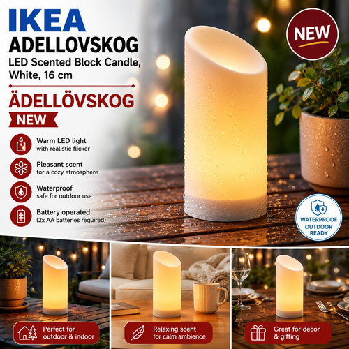 Ikea adellovskog led duftkerze - led,