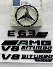 Heck Stern & Emblem F / Mercedes E63s AMG V8 Biturbo S213 Kombi Facelift * Schwarz glänzend