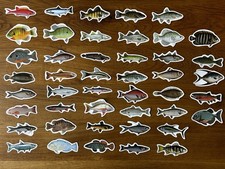 Aufkleber Sticker, Fische, Süß- & Salzwasser, Angeln, 45 Stück, Neu
