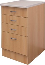 Küchenschrank 50 cm 3 Schubladen 1 Auszug- Unterschrank Schubkastenschrank