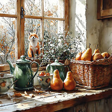 Wandbild Küche Fenster Landhaus Rustikal Dekobild Wanddeko Dekofliese Wandfliese