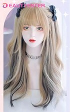 Cosplay Wig Perücke Blond Lang Dunkelblond Schwarz Gothic Emo