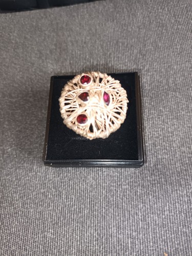 925er silberring mit - mit, granat