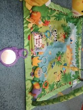 Fisher-Price Spielbogen - Rainforest Baby Erlebnis- Krabbeldecke mit Spielzeug 