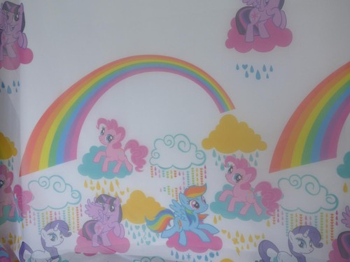Gardinenstoff ponys regenbogen - gardinenstoff,