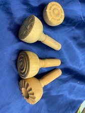 Stempel Holzstempel 5 cm rund Holz 4 Motive für Ton Fimo etc.