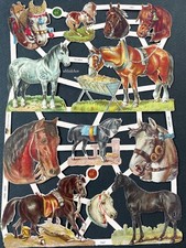 # NEU # GLANZBILDER # EF 7447 nostalgische Pferde neuer Bogen aus  2023  #